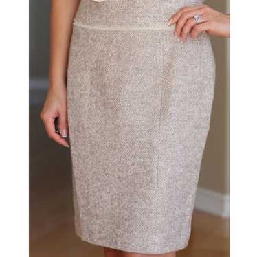 Ann Taylor Gold Tan Tweed Pencil Straight Skirt