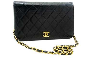 Chanel Full Flap Black Leather Shoulder Bag (Pre-… - image 1