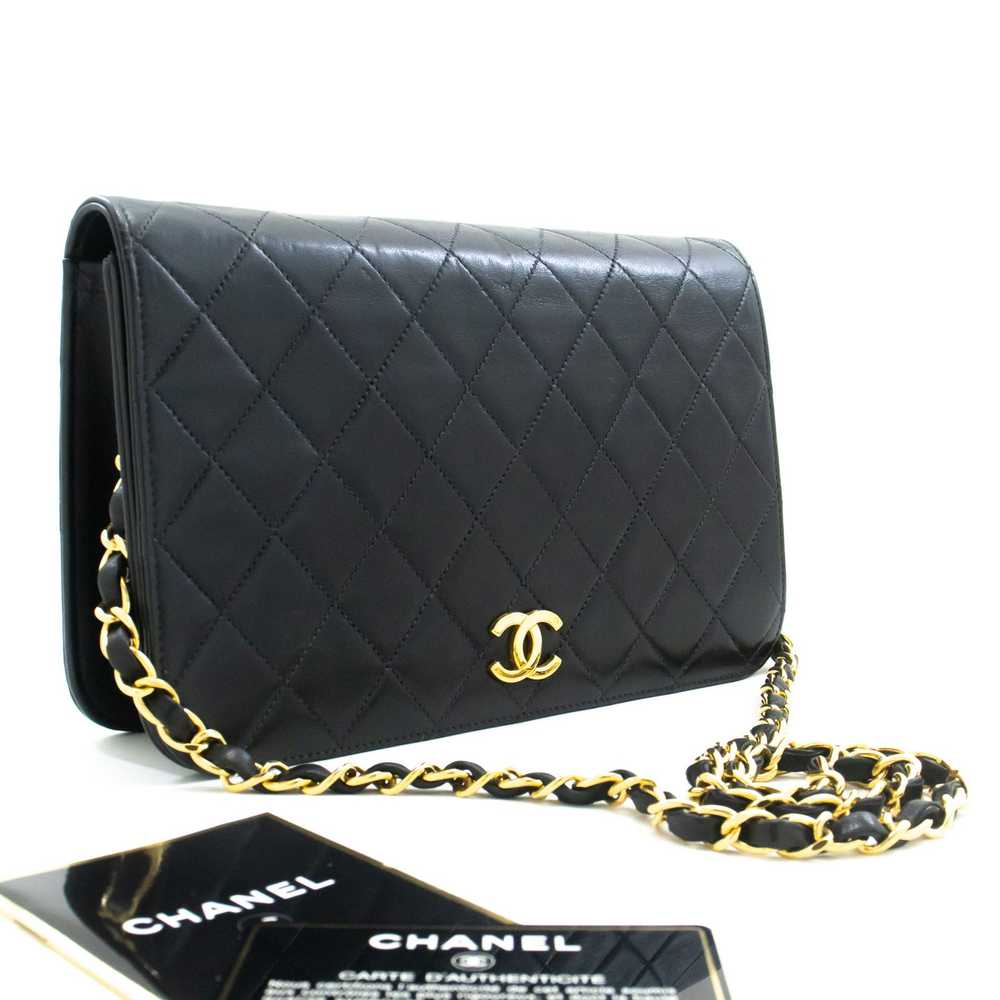 Chanel Full Flap Black Leather Shoulder Bag (Pre-… - image 9