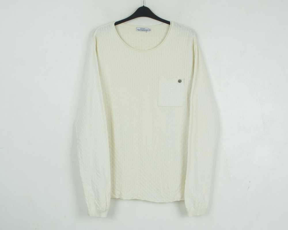 Elvine Knit Sweater XL White Cotton Jumper Pullov… - image 1