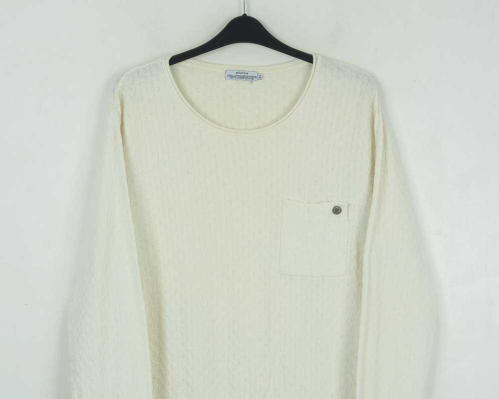 Elvine Knit Sweater XL White Cotton Jumper Pullov… - image 5