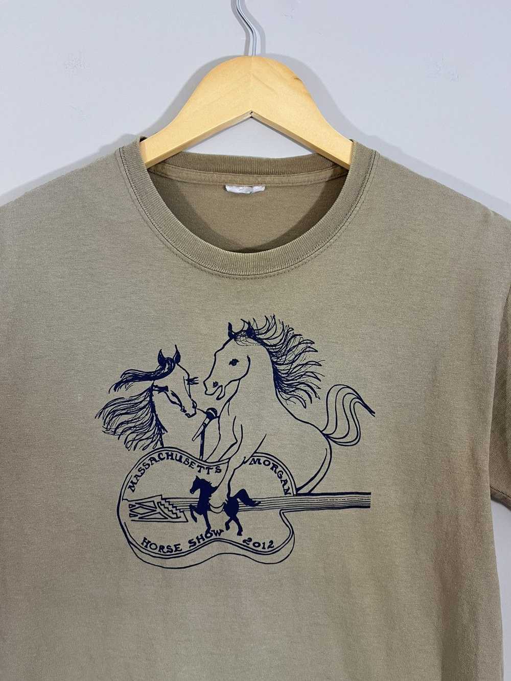 Custom × Vintage Sun Faded Morgan Horse Show Dist… - image 2