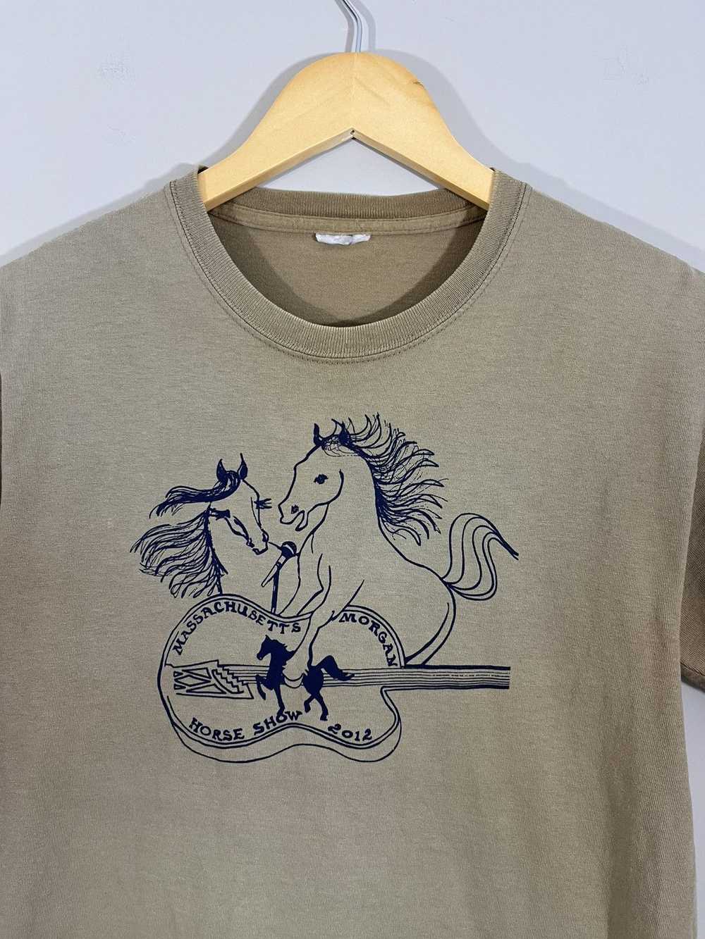 Custom × Vintage Sun Faded Morgan Horse Show Dist… - image 3