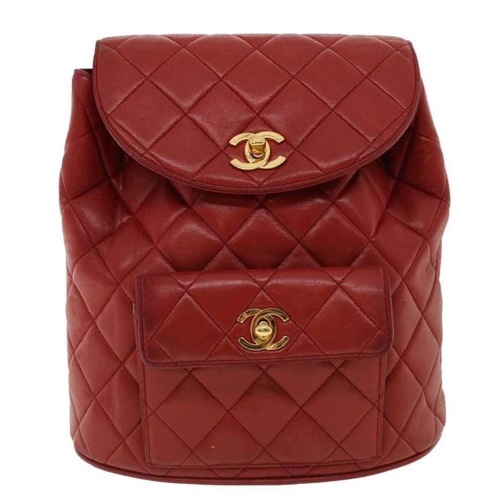 Chanel Duma Red Leather Backpack Bag (Pre-Owned) - image 1