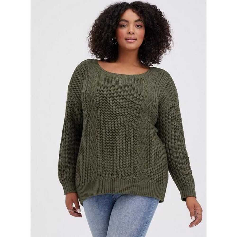 Other Torrid Womens Sweater Sz 0 L 12 Olive Green… - image 2