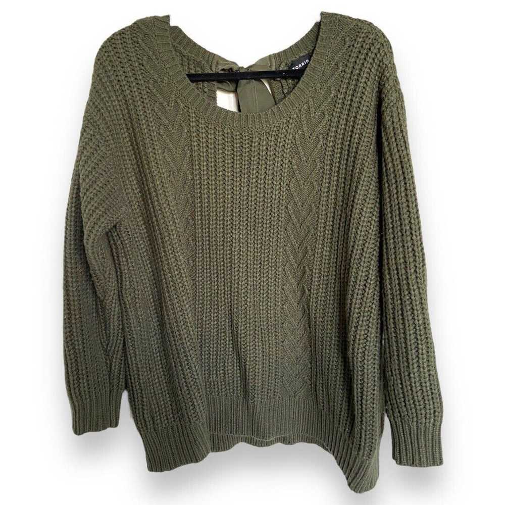 Other Torrid Womens Sweater Sz 0 L 12 Olive Green… - image 6