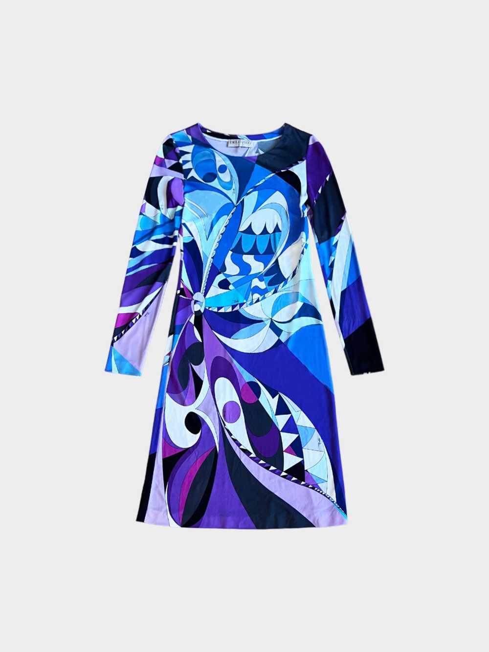 Emilio Pucci 2010s Blue and Purple Abstract and G… - image 1