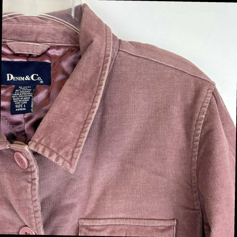 Denim & Co. Womens Pink Velvet Corduroy Quilted D… - image 4