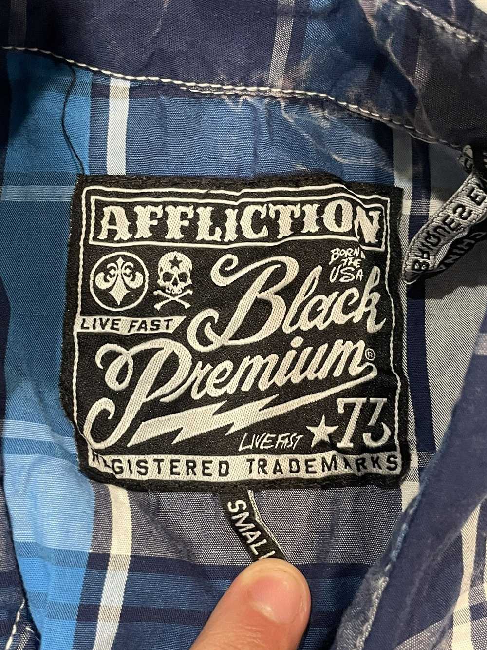 Affliction Affliction blue and white plaid button… - image 4