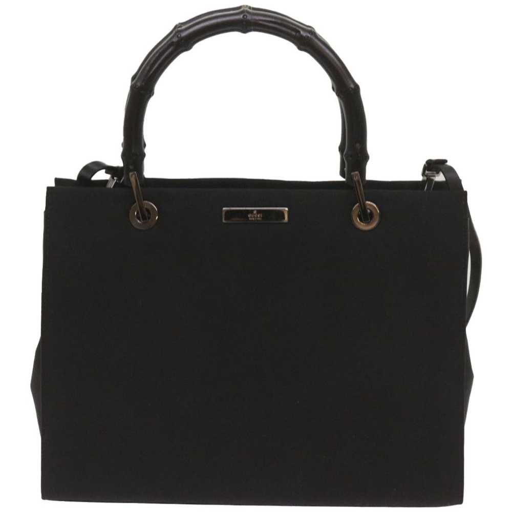 Gucci Bamboo Black Canvas Handbag (Pre-Owned) - image 1