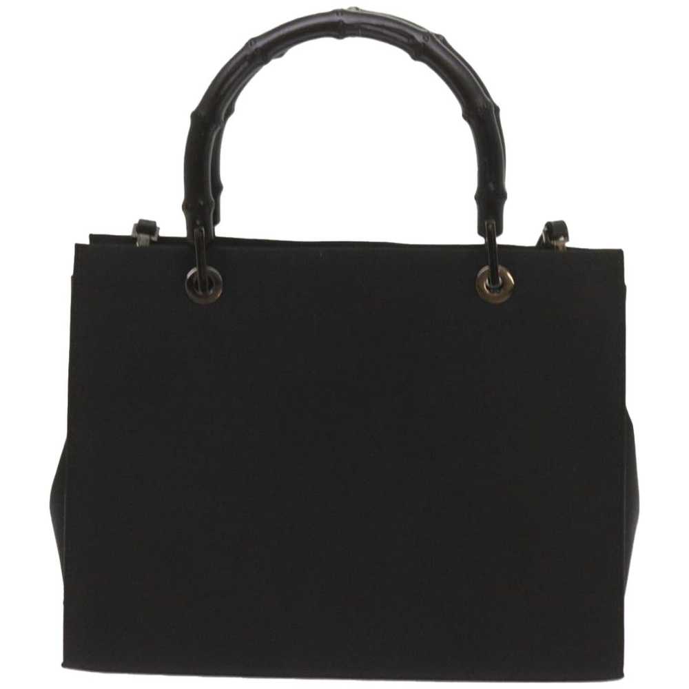 Gucci Bamboo Black Canvas Handbag (Pre-Owned) - image 2