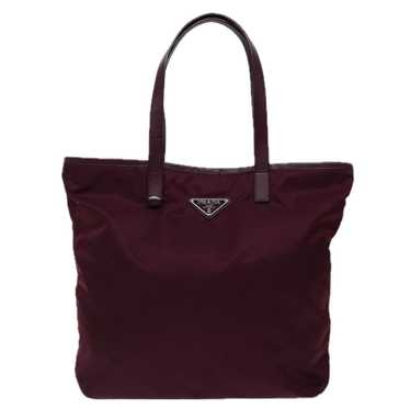 Prada Tessuto Burgundy Synthetic Tote Bag (Pre-Ow… - image 1