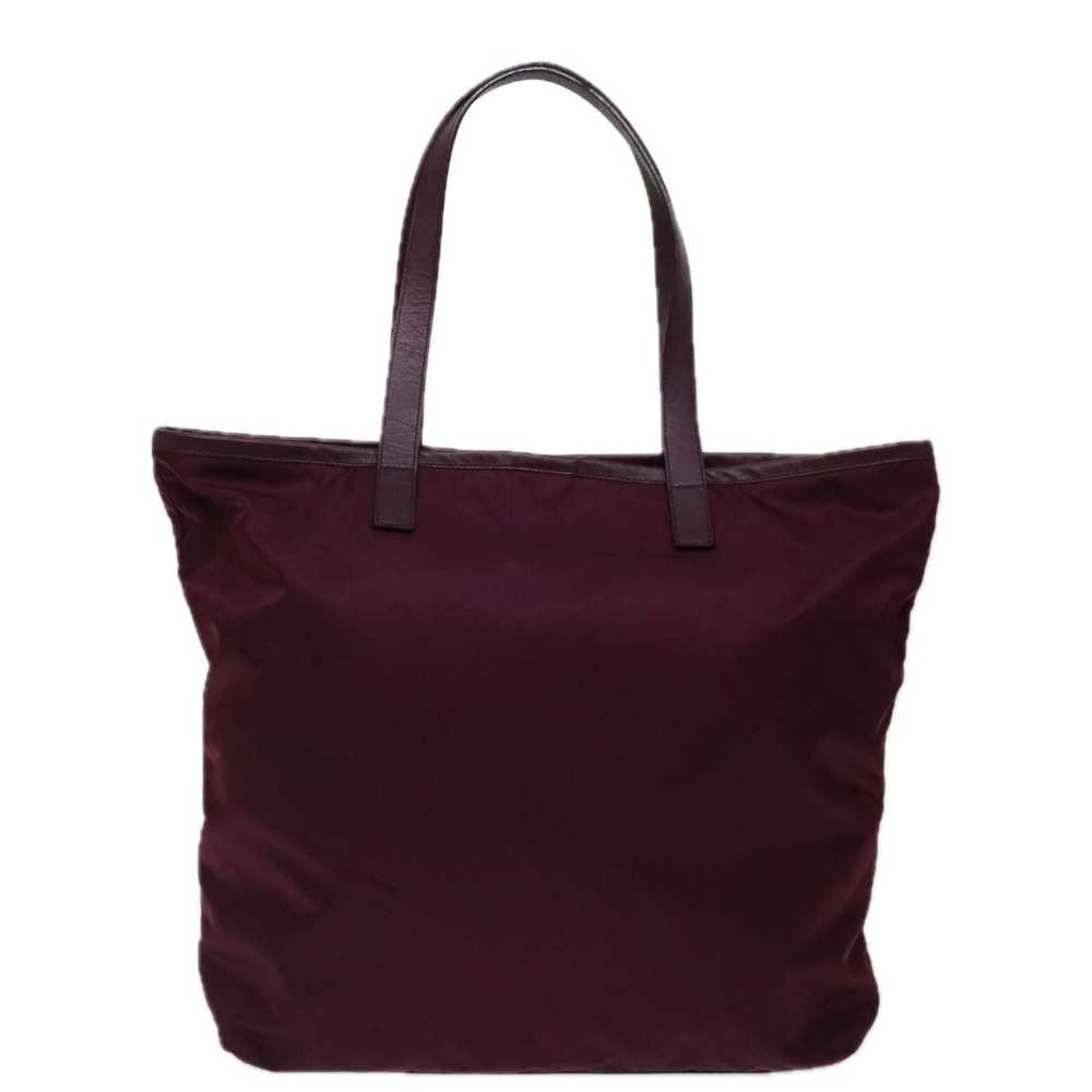 Prada Tessuto Burgundy Synthetic Tote Bag (Pre-Ow… - image 2