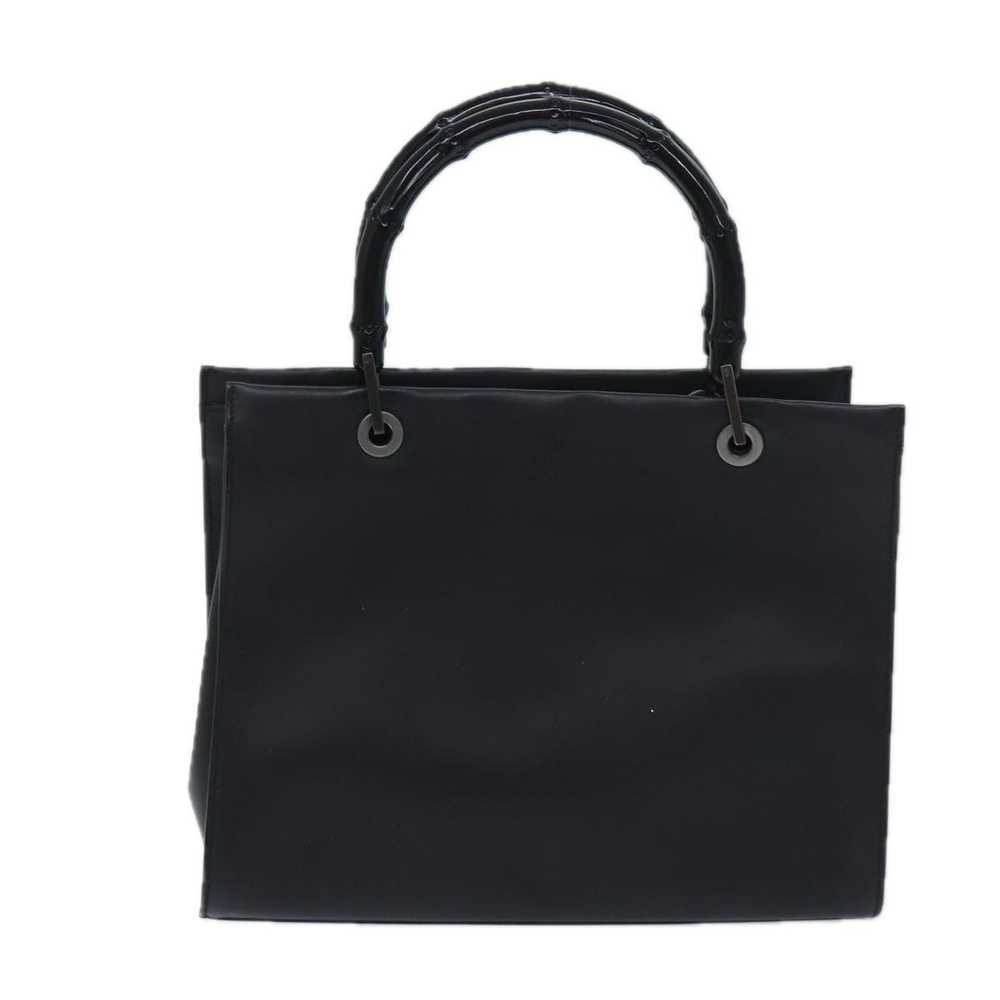 Gucci Bamboo Black Leather Handbag (Pre-Owned) - image 1