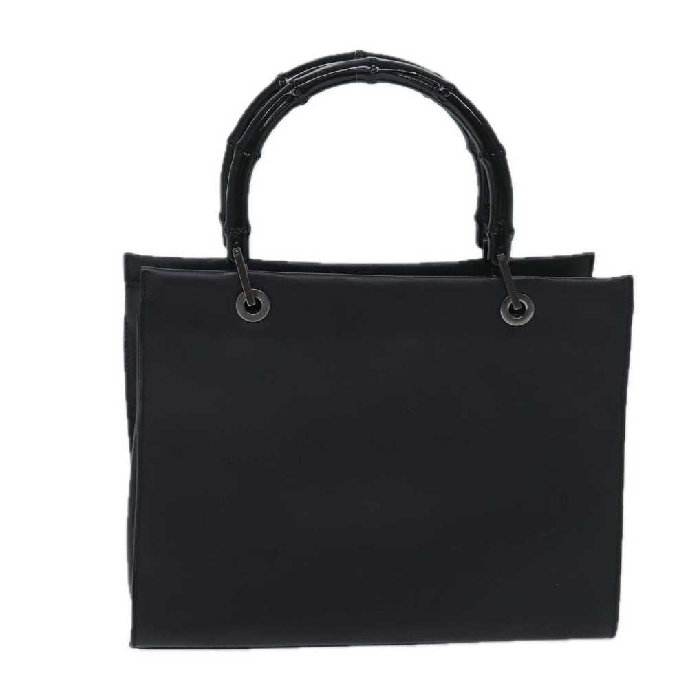 Gucci Bamboo Black Leather Handbag (Pre-Owned) - image 2