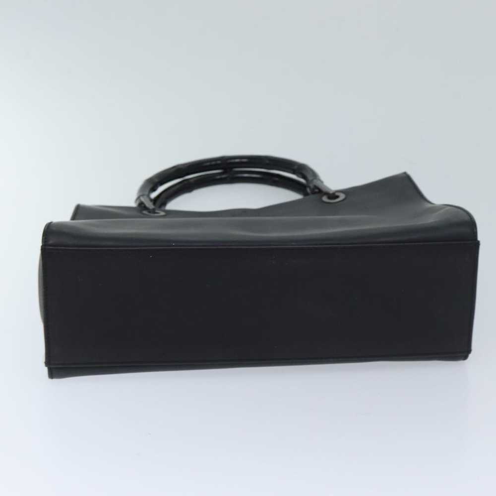 Gucci Bamboo Black Leather Handbag (Pre-Owned) - image 3