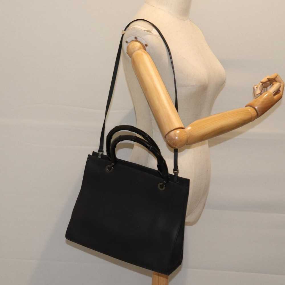 Gucci Bamboo Black Leather Handbag (Pre-Owned) - image 7