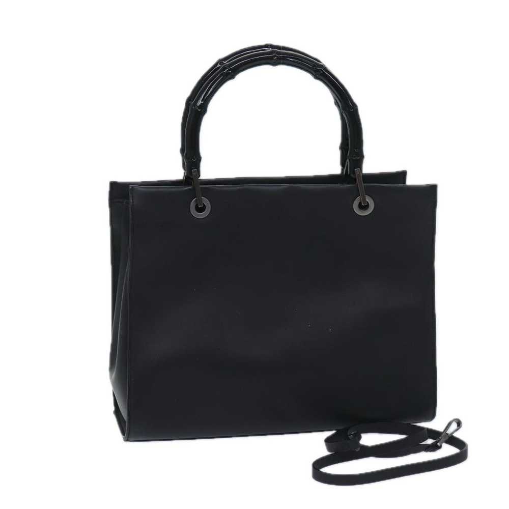 Gucci Bamboo Black Leather Handbag (Pre-Owned) - image 9