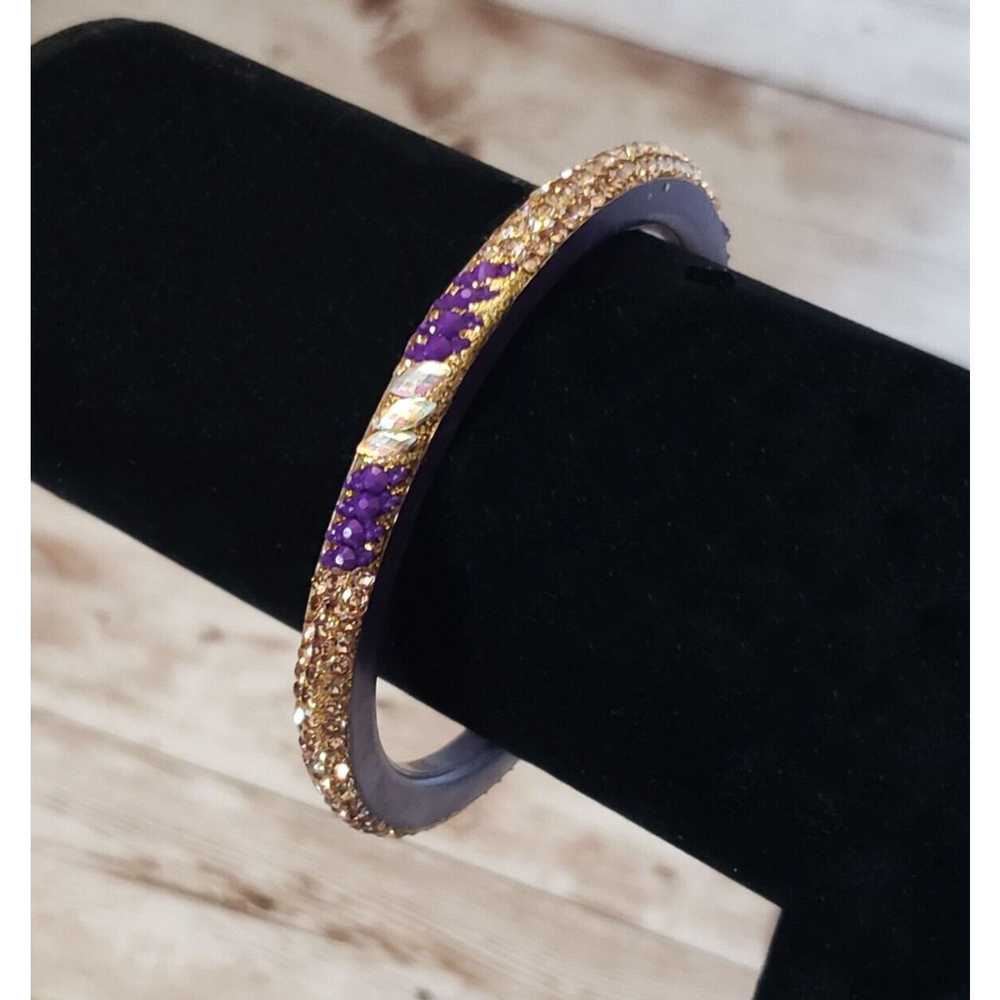 Vintage Vintage Bracelet / Bangle Purple & Gold T… - image 1