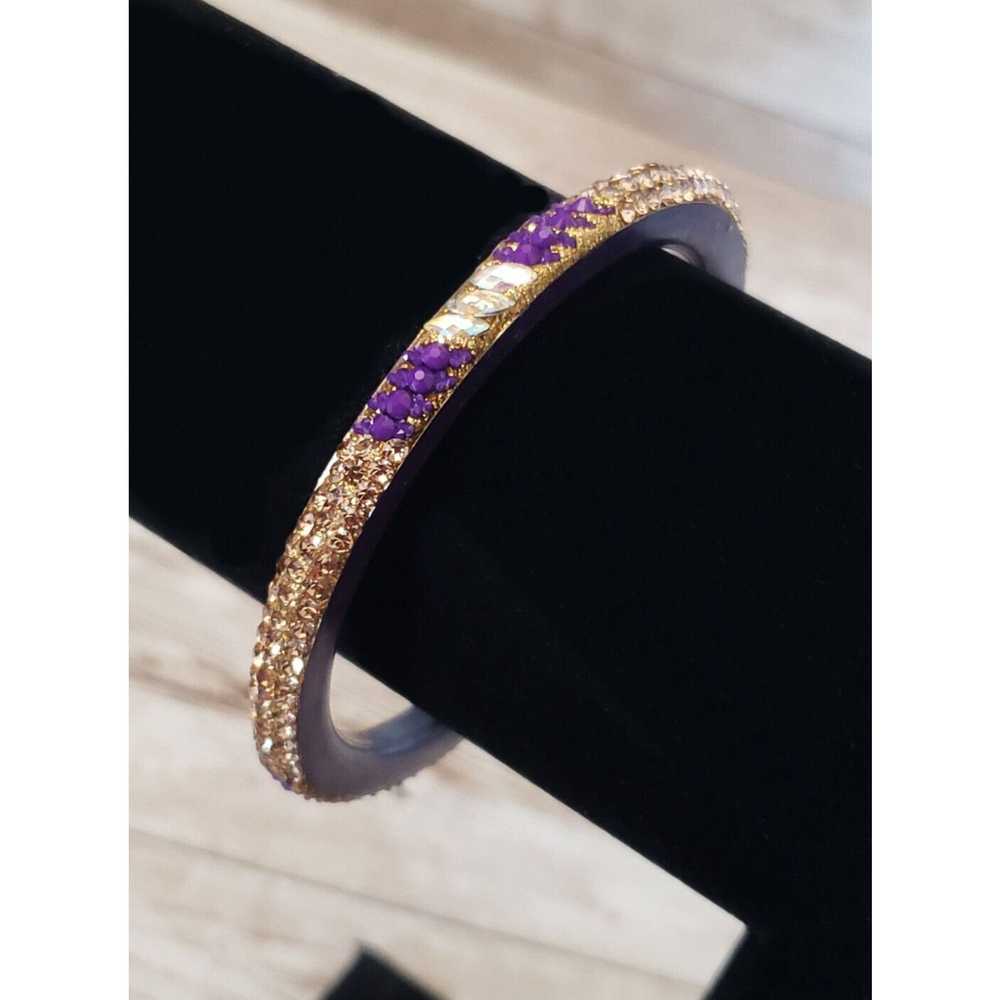 Vintage Vintage Bracelet / Bangle Purple & Gold T… - image 2