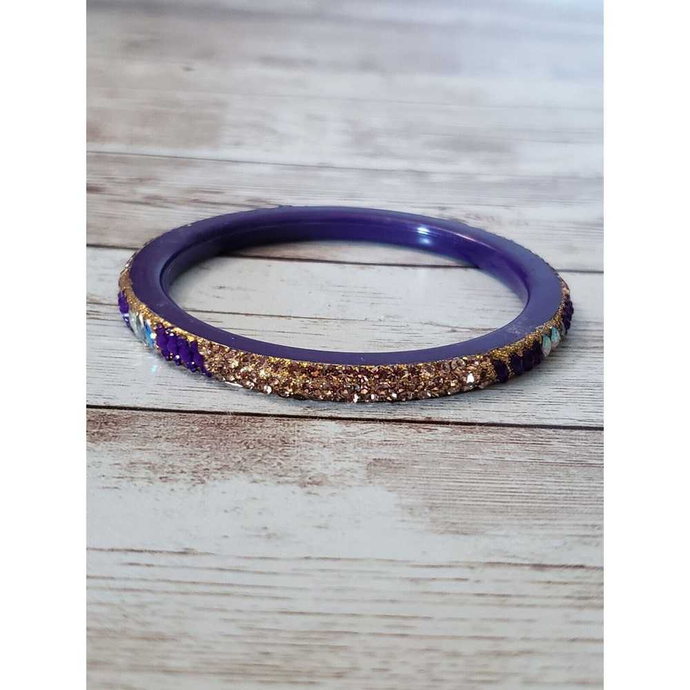 Vintage Vintage Bracelet / Bangle Purple & Gold T… - image 3