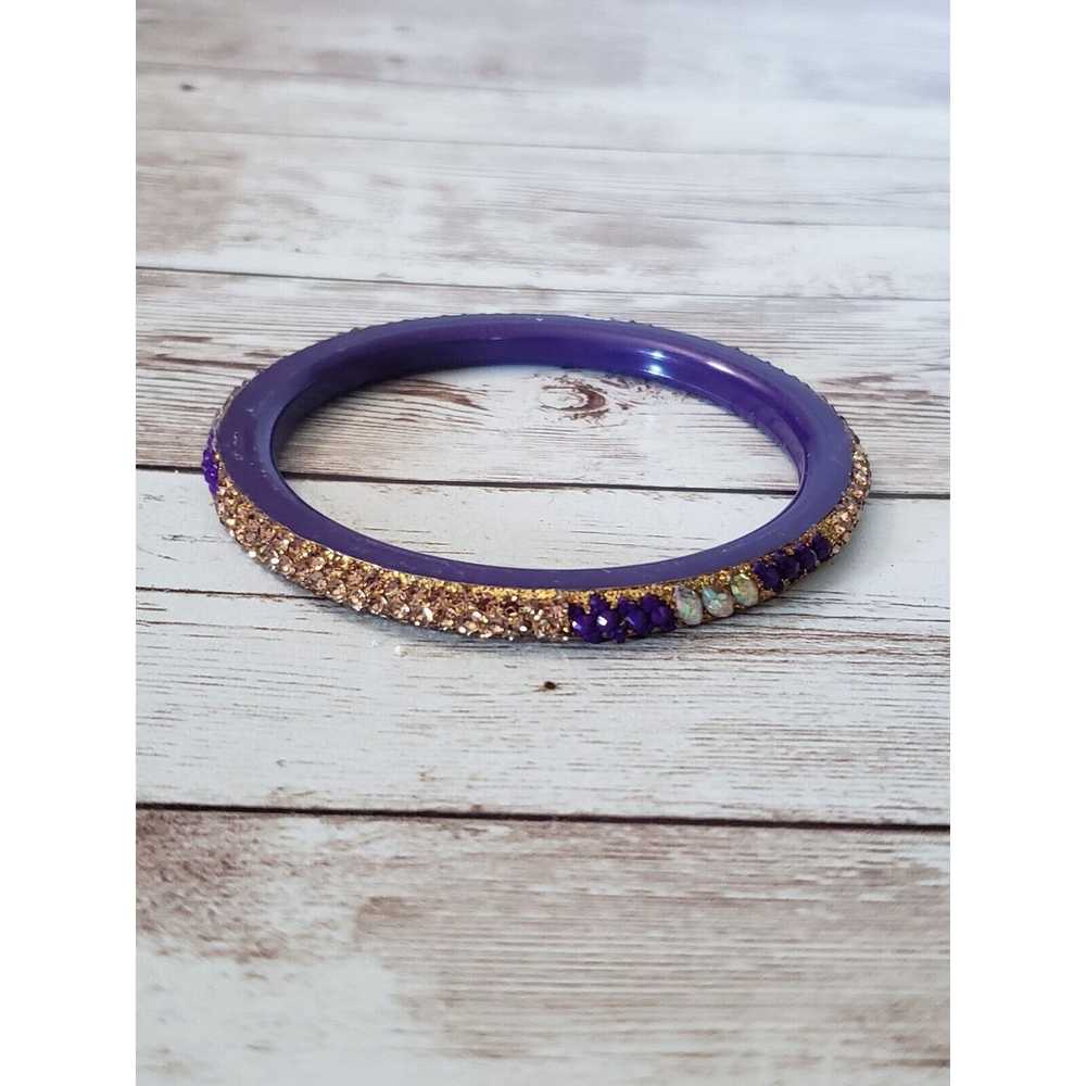 Vintage Vintage Bracelet / Bangle Purple & Gold T… - image 4