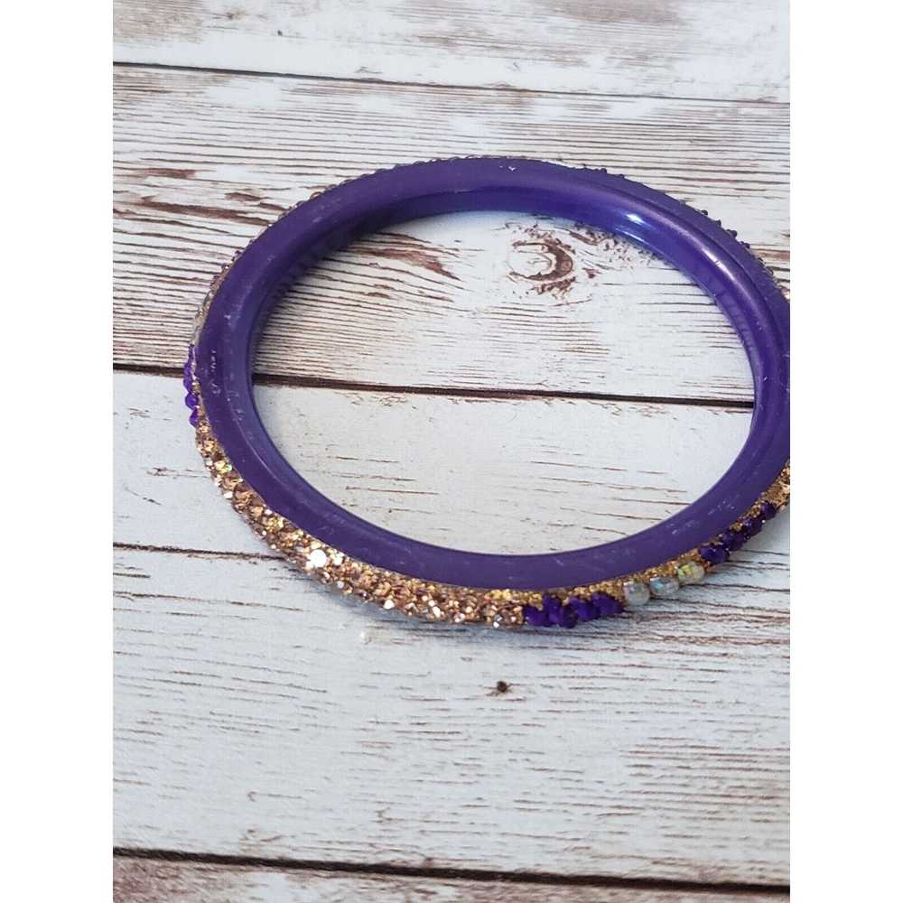 Vintage Vintage Bracelet / Bangle Purple & Gold T… - image 5