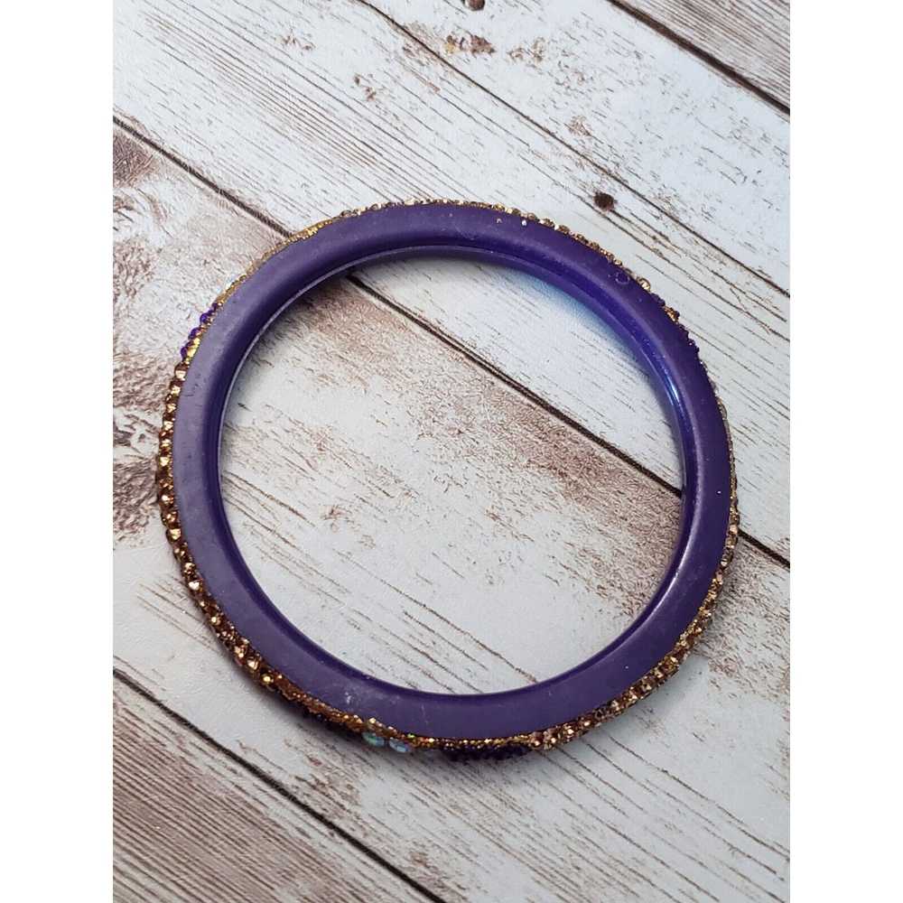 Vintage Vintage Bracelet / Bangle Purple & Gold T… - image 6