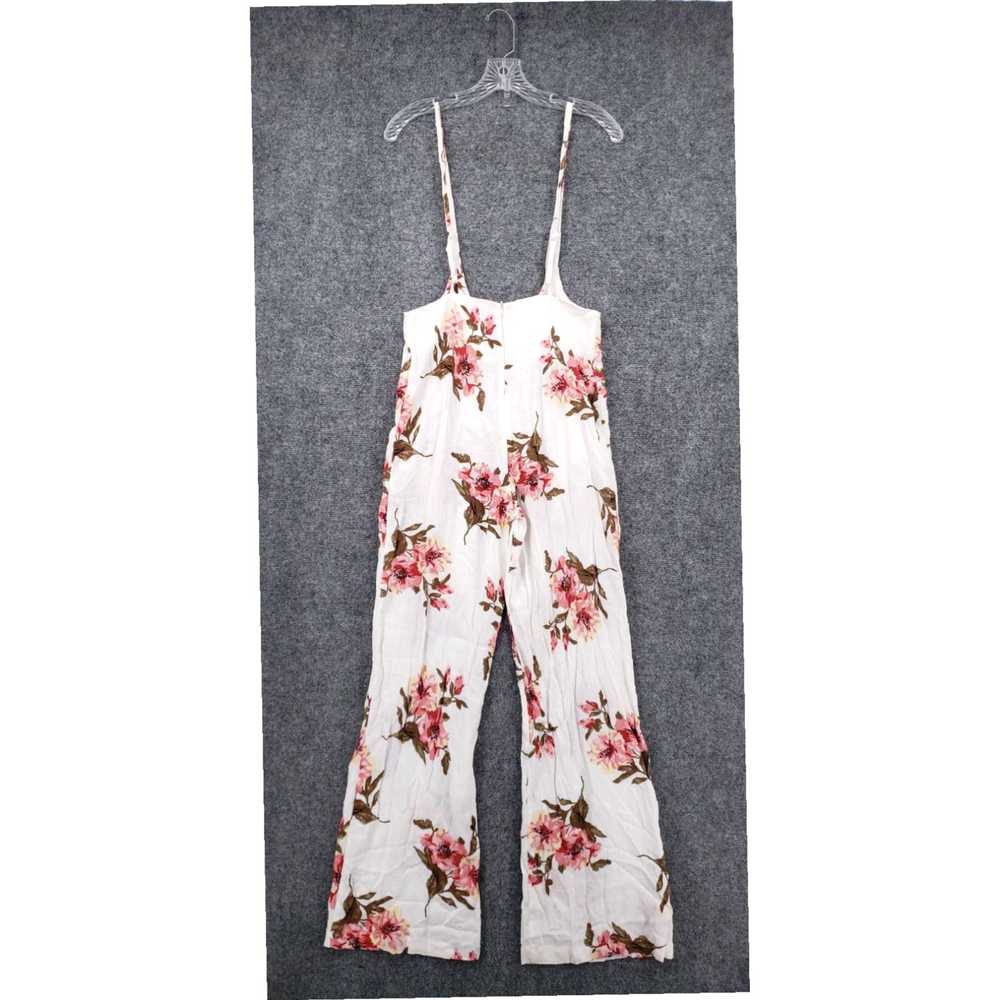 Vintage White Floral Pink Sleeveless Wide Leg Wom… - image 2