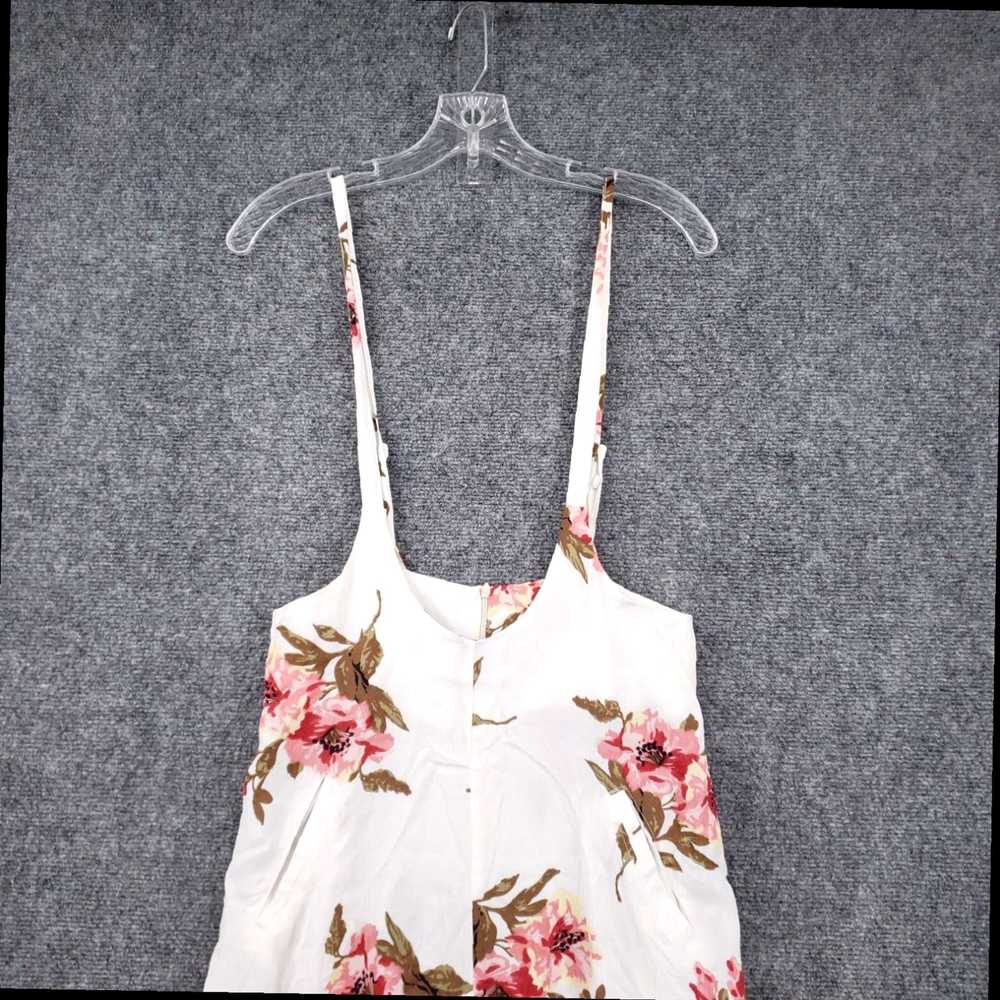 Vintage White Floral Pink Sleeveless Wide Leg Wom… - image 3