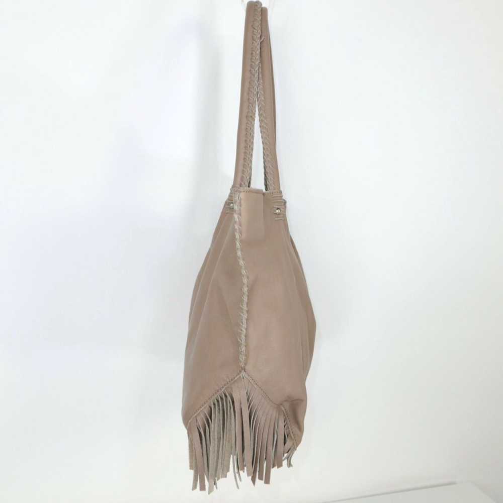 Vintage Taupe Beige Janis Leather Braided Fringe … - image 5