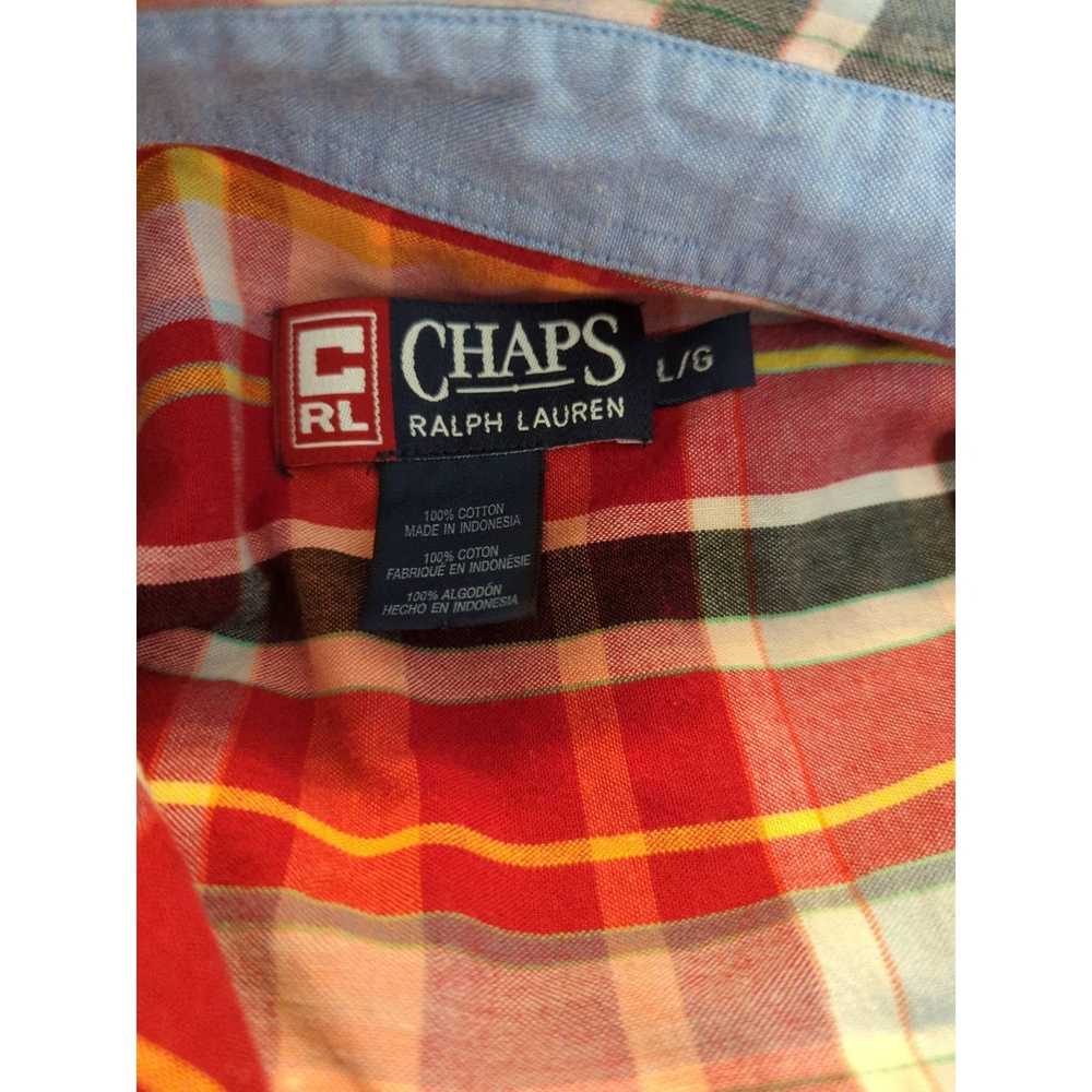 Chaps CHAPS RALPH LAUREN Red Blue Plaid Button Do… - image 6