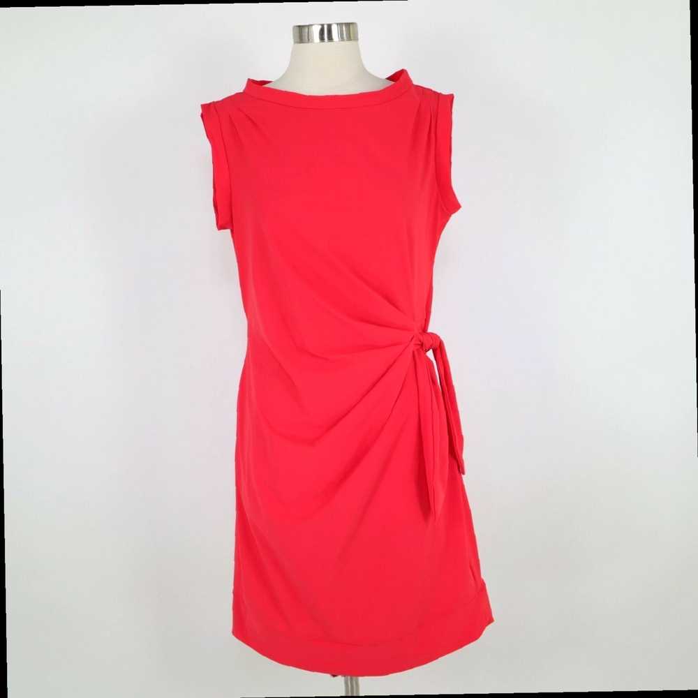 Vintage Coral Red Draped Stretch Jet Jersey Porto… - image 1