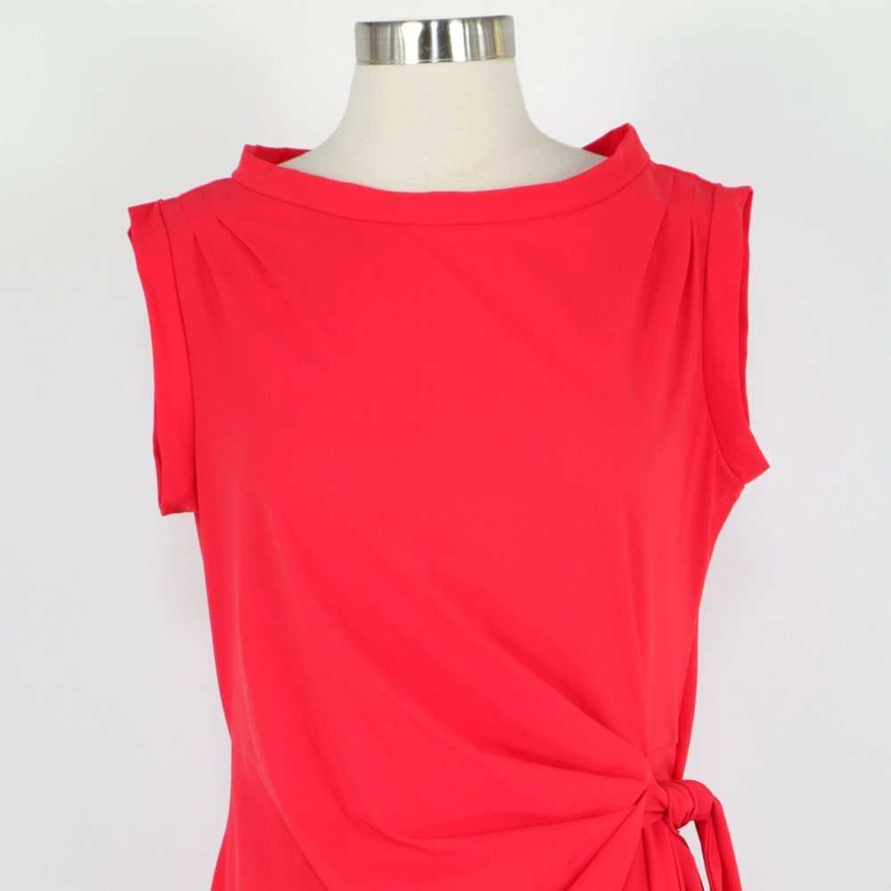 Vintage Coral Red Draped Stretch Jet Jersey Porto… - image 2