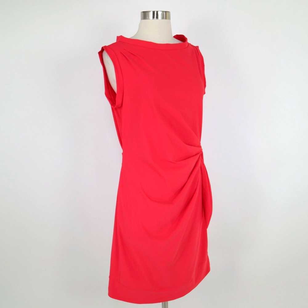 Vintage Coral Red Draped Stretch Jet Jersey Porto… - image 4