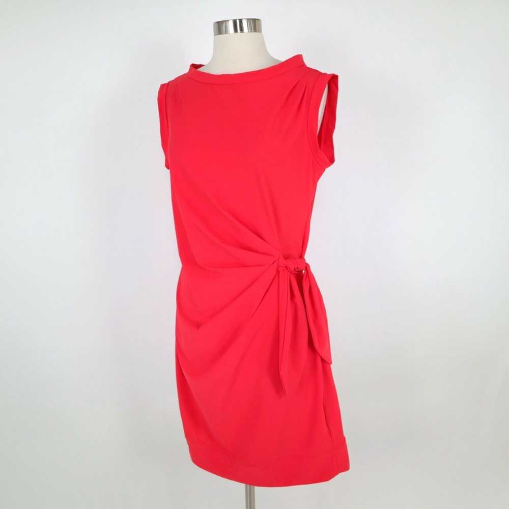 Vintage Coral Red Draped Stretch Jet Jersey Porto… - image 6