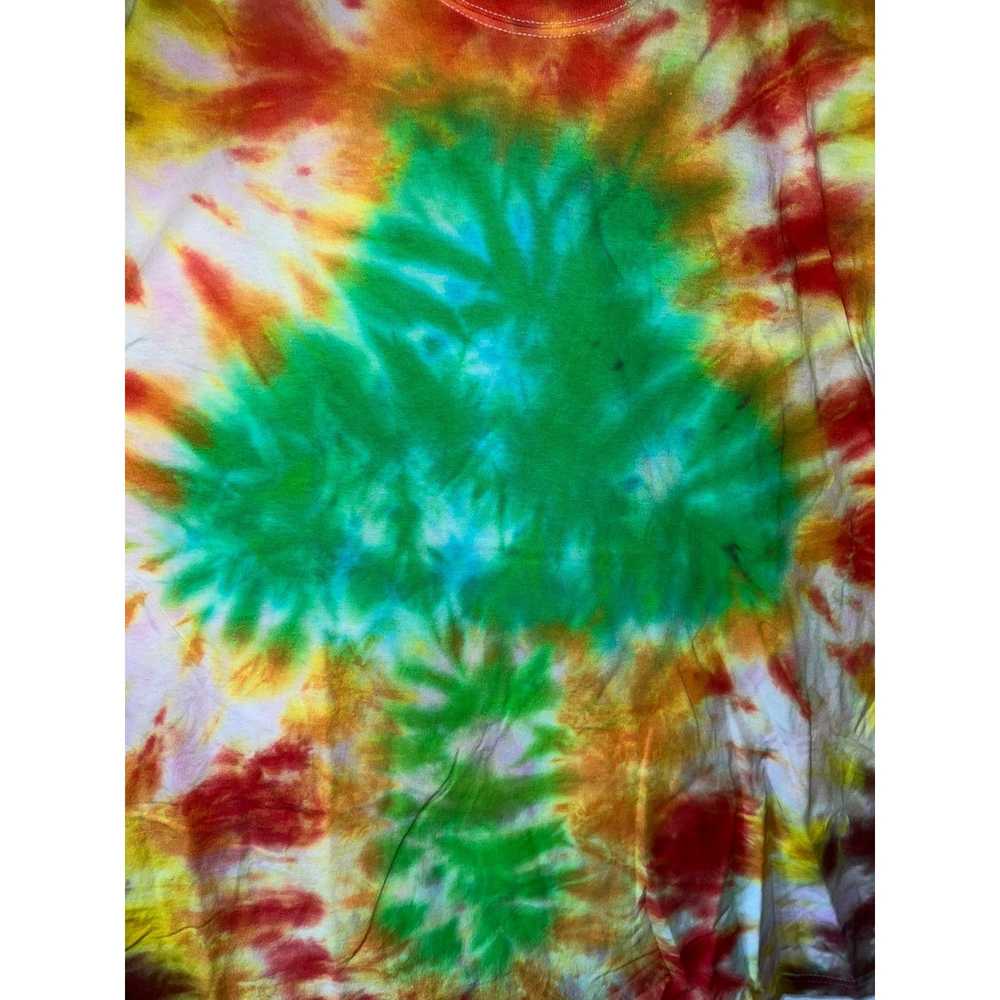 Hanes Y2K Hanes Comfort Soft Red Green Tie Dye Sh… - image 2