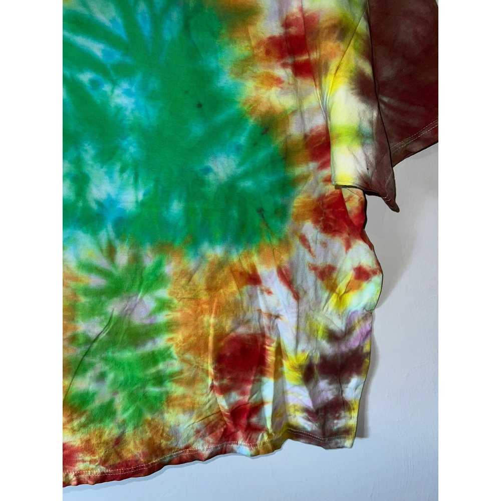 Hanes Y2K Hanes Comfort Soft Red Green Tie Dye Sh… - image 3