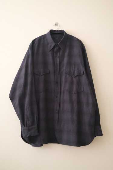 Comoli Comoli Wool/Silk Work Shirt - Navy Check - 