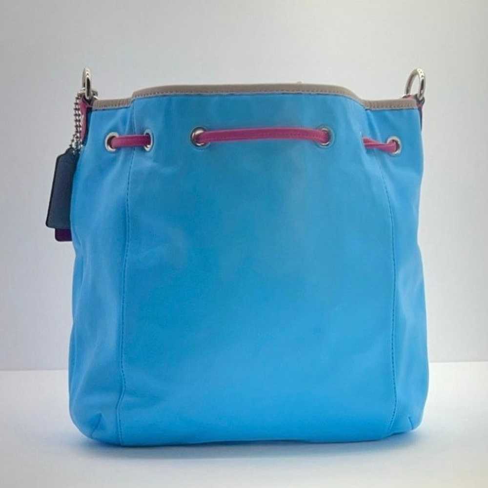 Coach Coach Baby Blue/Pink Handbag Hand Painted P… - image 4