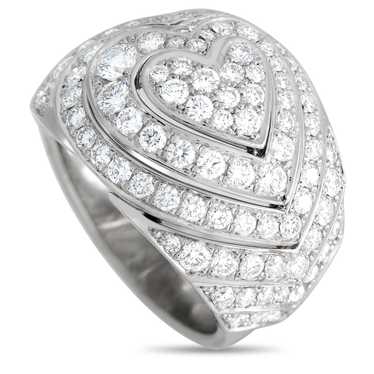 Cartier 18K White Gold 2.0ct Diamond Heart Domed … - image 1