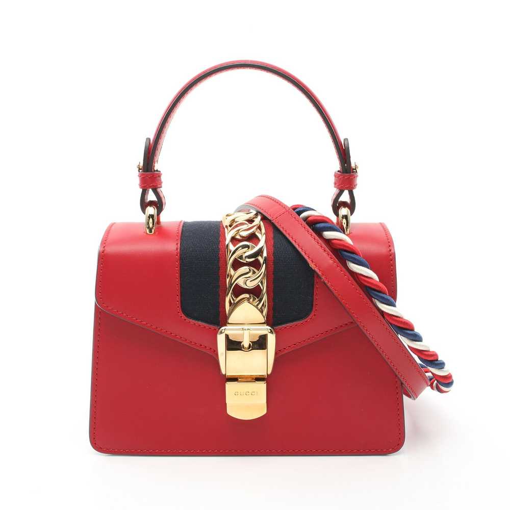 Gucci Gucci Sylvie Sherry Line Handbag Leather Re… - image 1