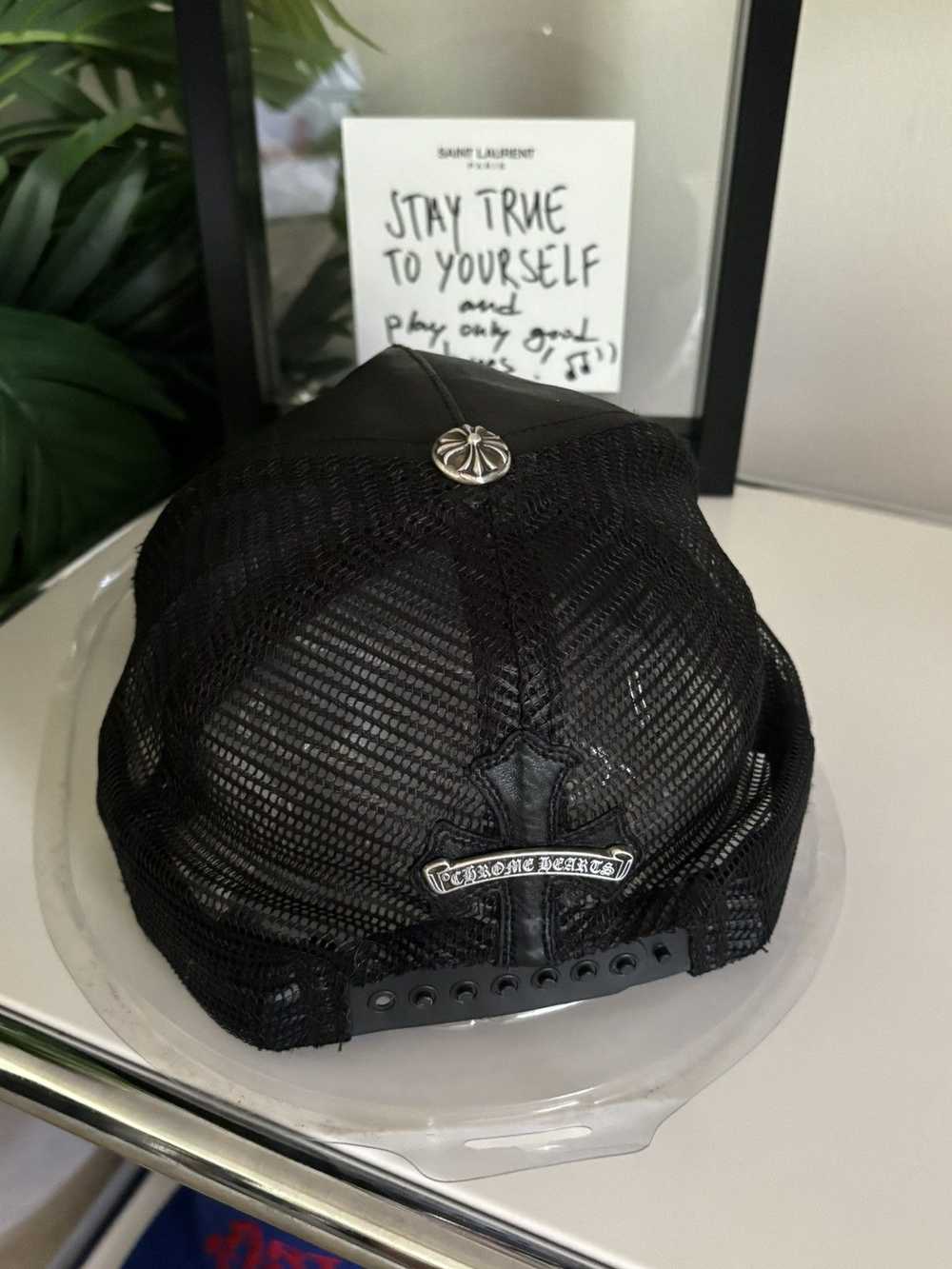 Chrome Hearts LAMB LEATHER FLEUR CROSS PATCH HAT - image 7