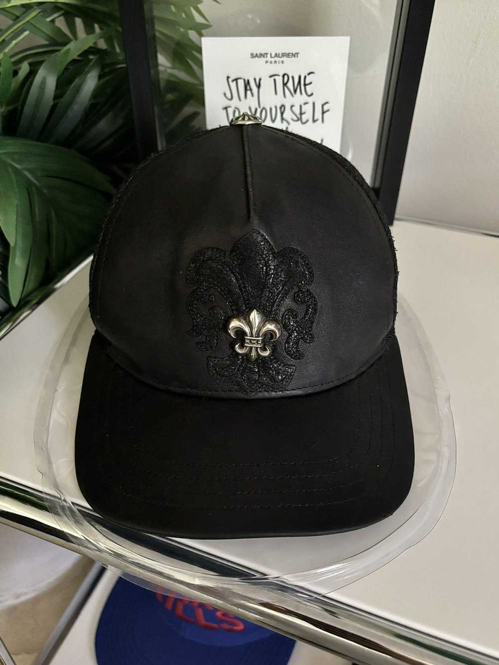 Chrome Hearts LAMB LEATHER FLEUR CROSS PATCH HAT - image 8