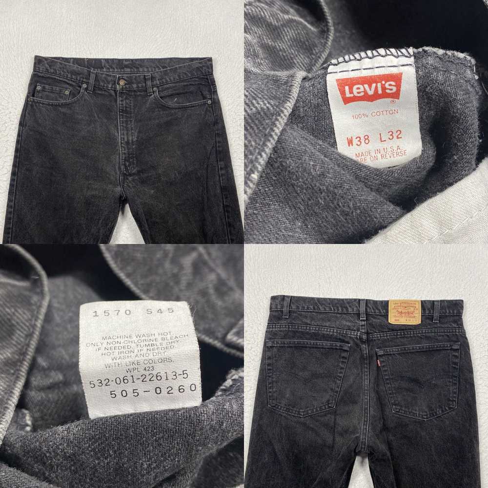 Levi's Vintage Levis 505 Black Denim Jeans USA 38… - image 4