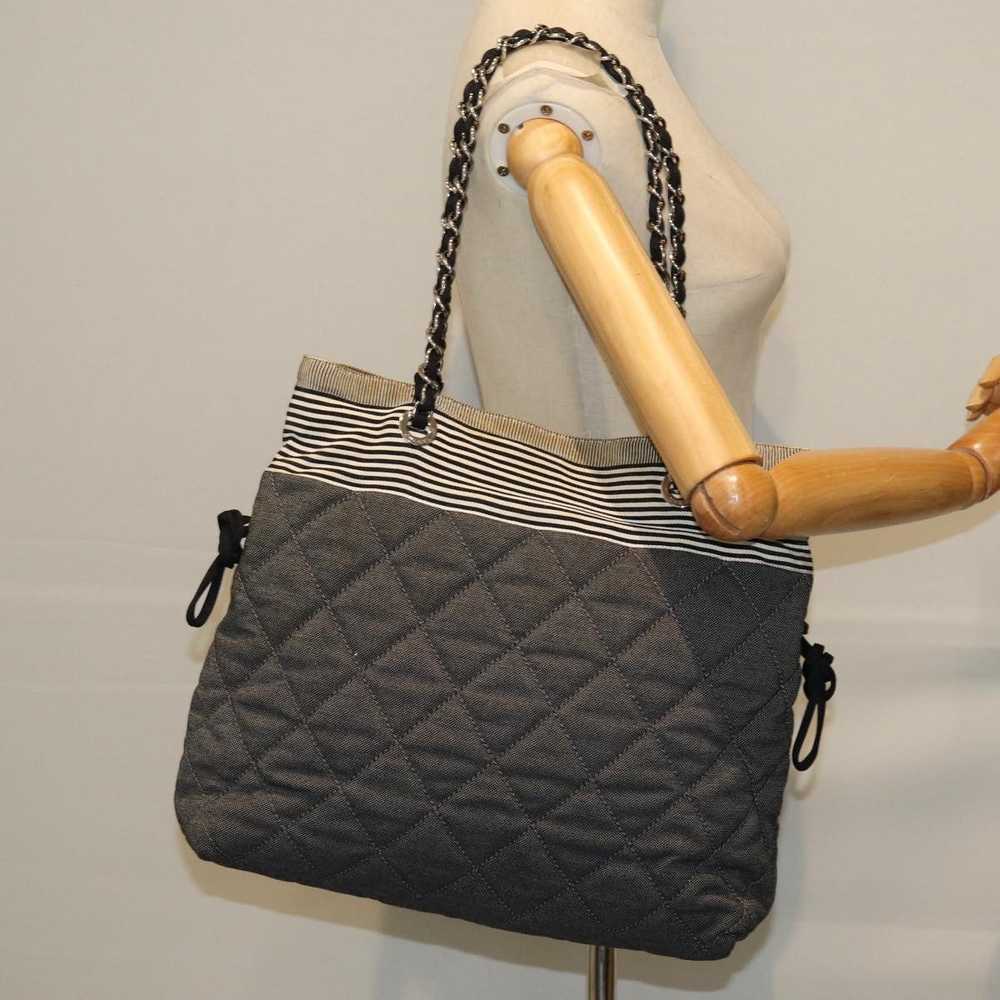 Chanel Matelassé Grey Canvas Tote Bag (Pre-Owned) - image 7