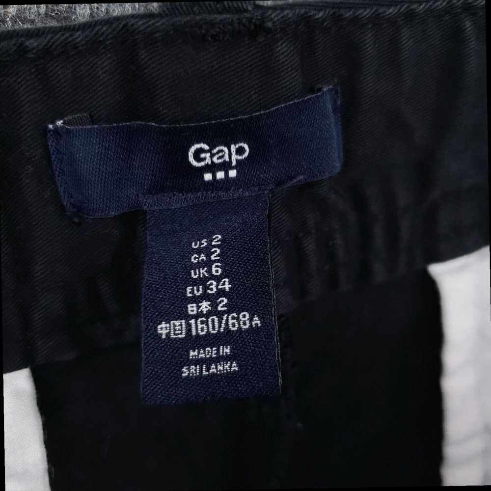 Gap Mid Rise Flat Front Cotton Blend Black Hot Po… - image 3