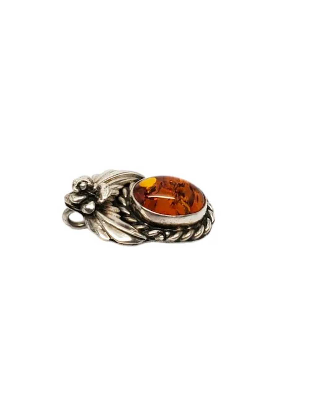 Carol Felley Sterling Silver Amber Pendant #17210 - image 2