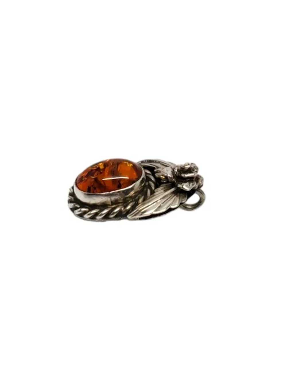 Carol Felley Sterling Silver Amber Pendant #17210 - image 4