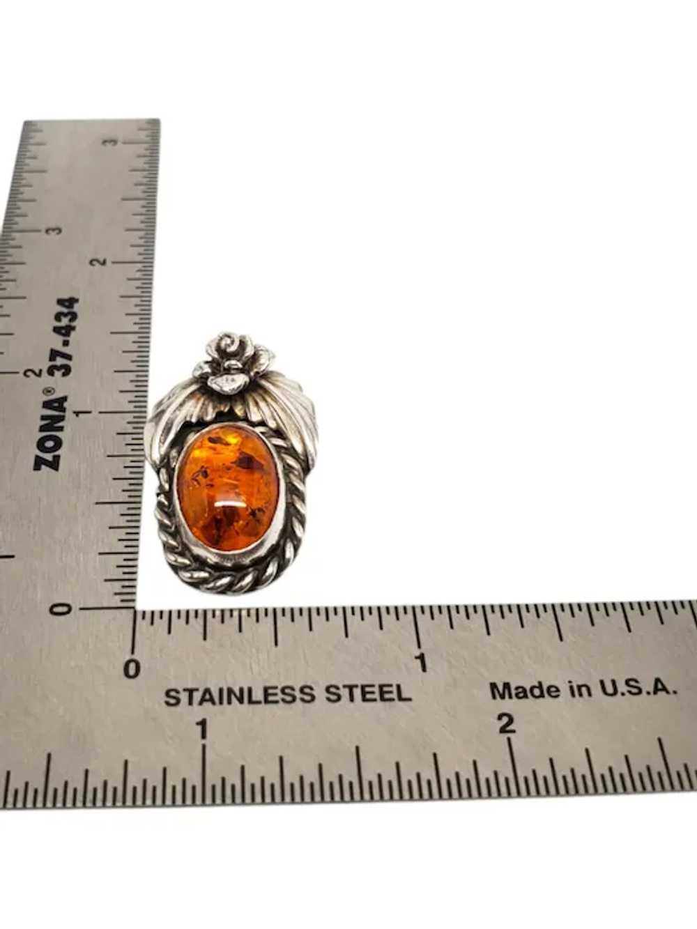 Carol Felley Sterling Silver Amber Pendant #17210 - image 6